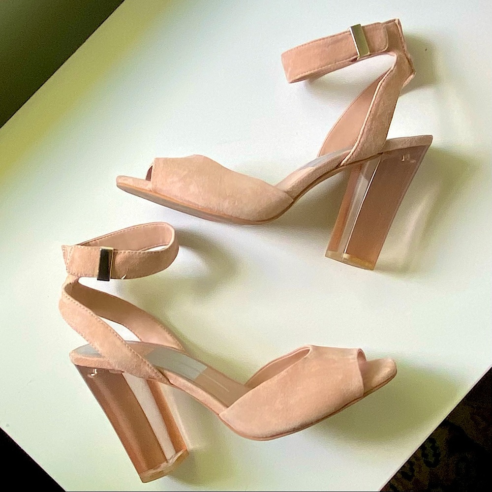 Dolce Vita lucite heel suede sandals size 8